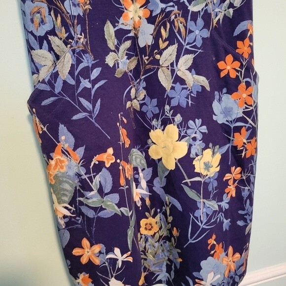 Lands' End Blue & Orange Floral Dress Size 10 - Picture 4 of 7